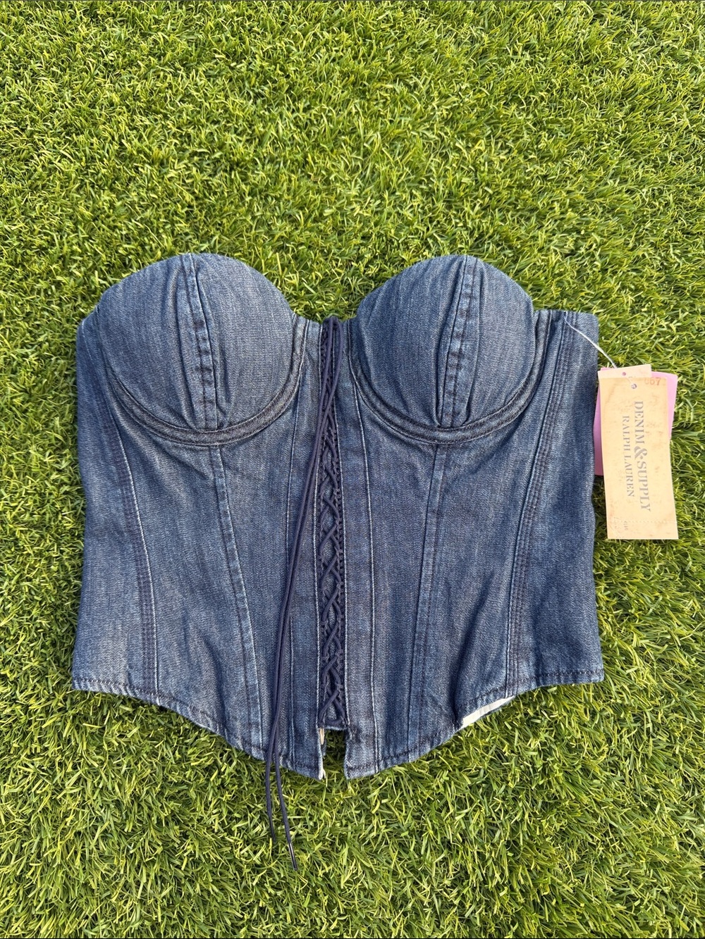 Denim & Supply Ralph Lauren Blue Denim Bustier Corset Top